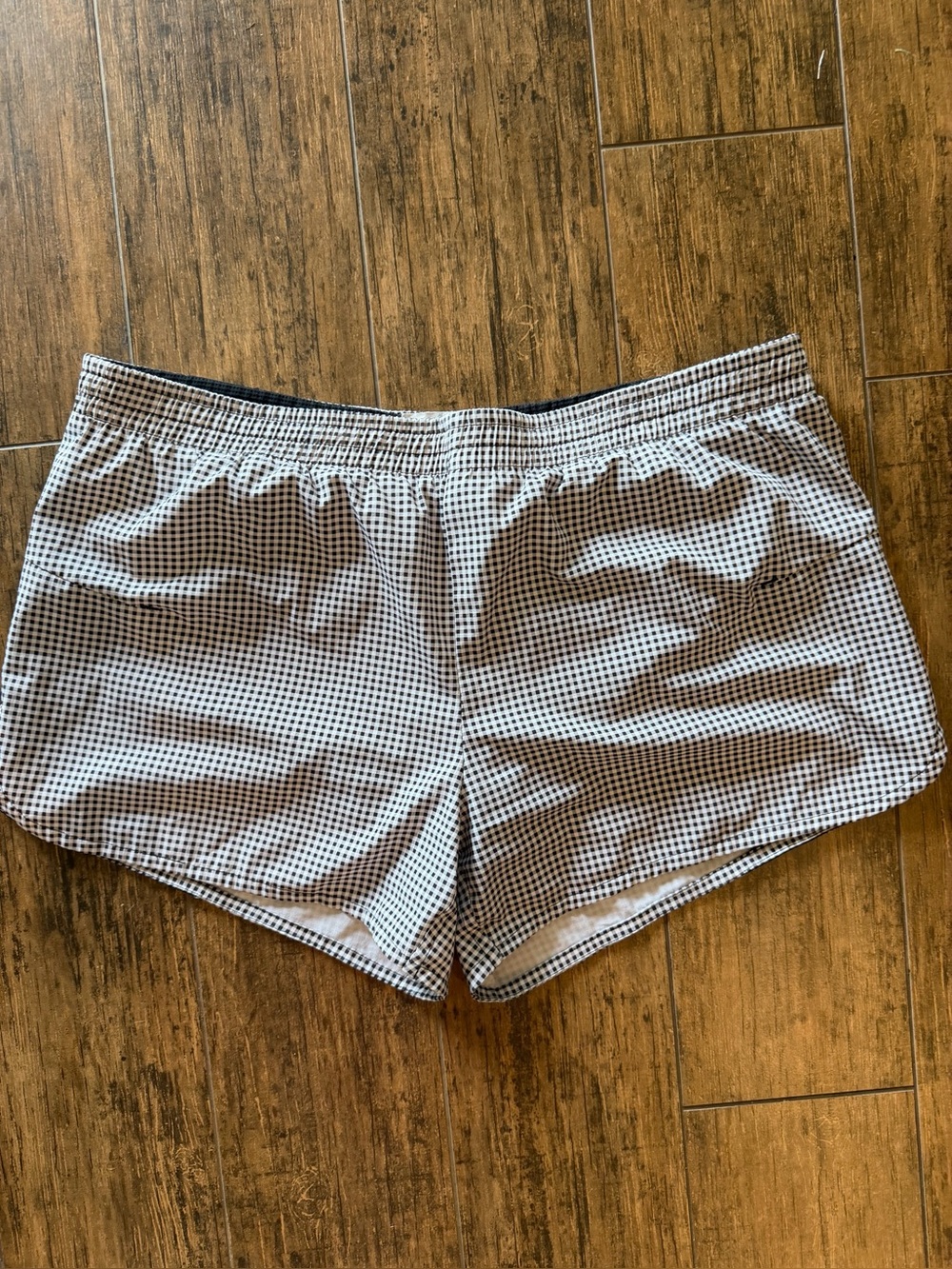 Jadelynn Brooke Black and White Gingham Athletic Shorts.  L